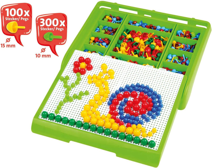 Lena 35615 Mosaiksteckspiel, Mittel, Blau,Gelb,Grün,Rot