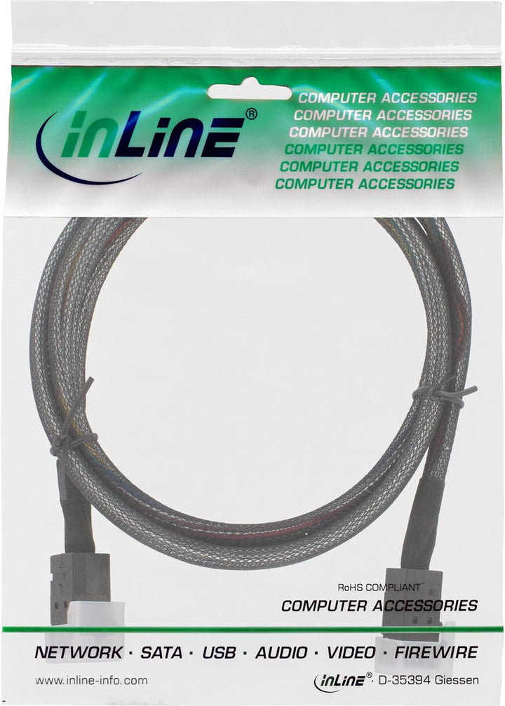 InLine Mini-SAS HD Kabel intern SFF-8643 zu SFF-8643, Hochgeschwindigkeits Datenkabel bis 4x 12Gb/s