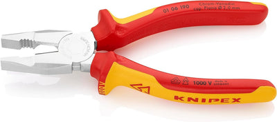 Knipex Kombizange Chrom-Vanadin verchromt, isoliert mit Mehrkomponenten-Hüllen, VDE-geprüft 190 mm 0