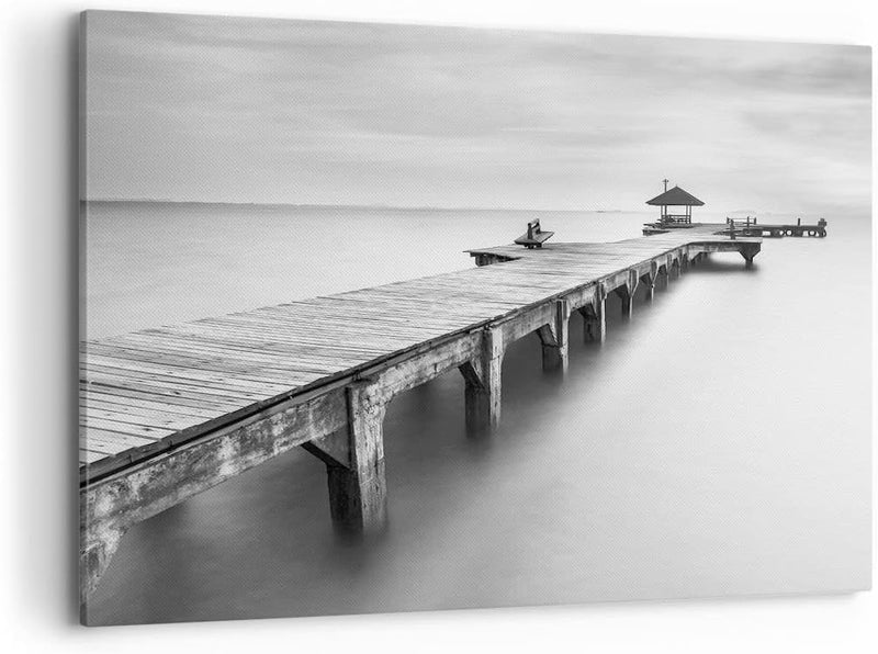 Bilder auf Leinwand 100x70cm Leinwandbild Thailand bucht strand brücke Gross Wanddeko Bild Schlafzim