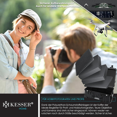 KESSER® Kamerakoffer Transportkoffer Fotokoffer Werkzeugkoffer mit Schaumstoff, Hartschalen-Universa