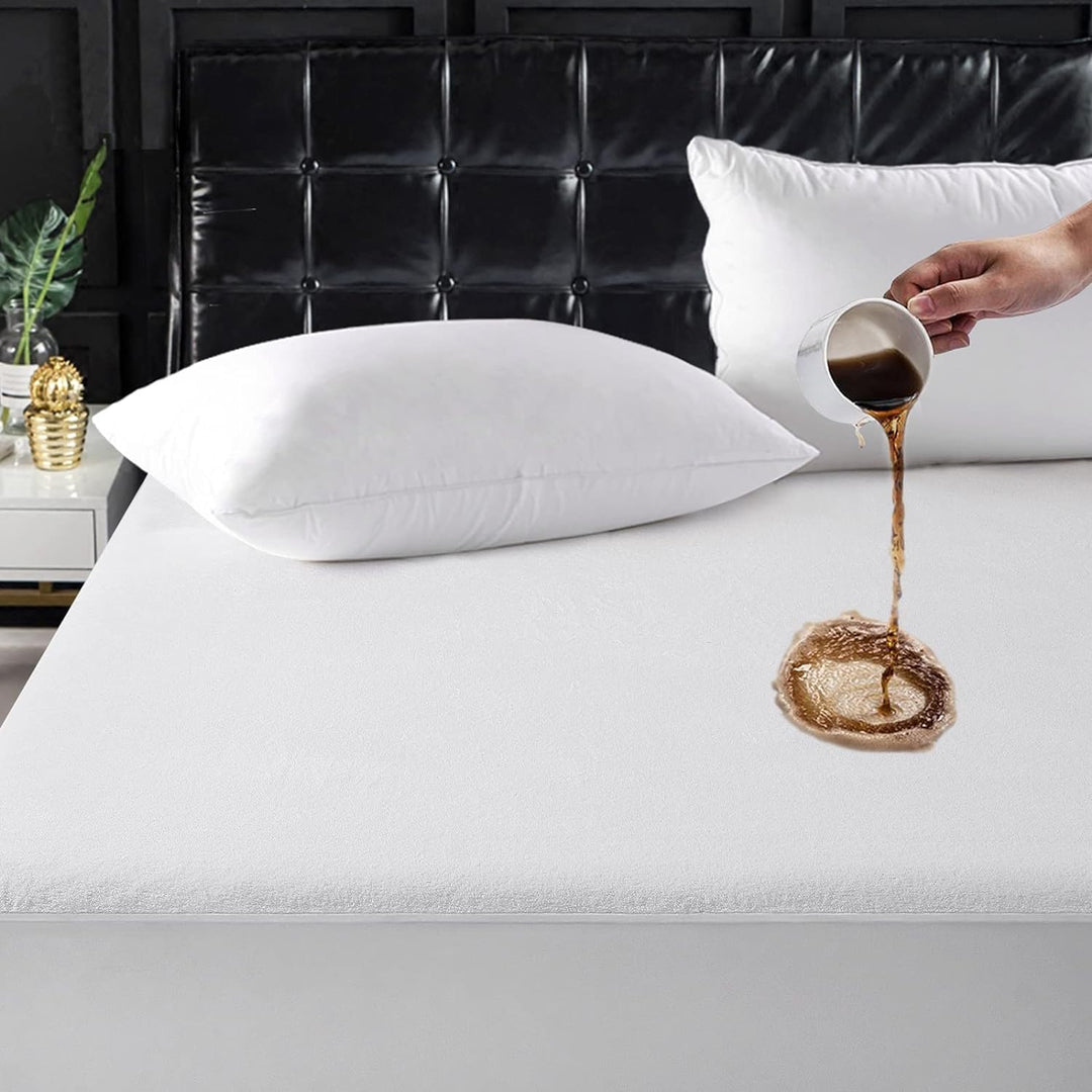 TASTELIFE Matratzenschoner für King-Size-Matratzen, 100% wasserdicht, Baumwolle, Frottee, 20.3 cm,53
