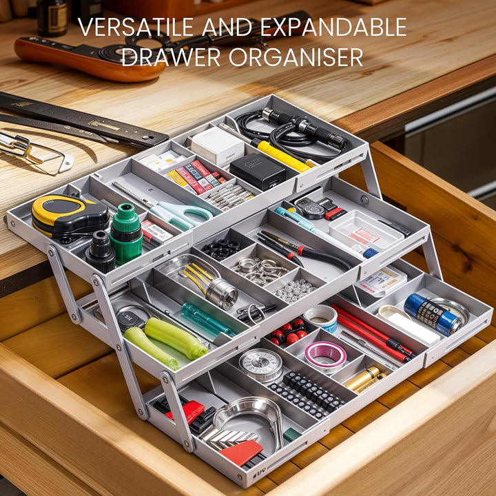 BELLE VOUS Erweiterbarer Schubladenorganizer - 3-stufiger Kommode Organizer für Make-up und Schmuck