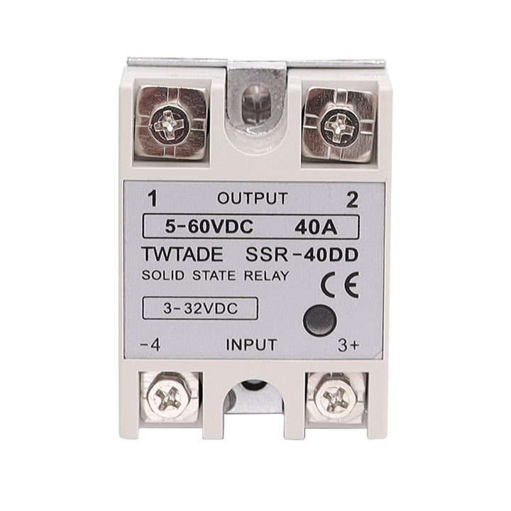 TWTADE SSR-40 DD 40 A DC 3-32 V auf DC 5-60 V SSR Halbleiterrelais + Kühlkörper