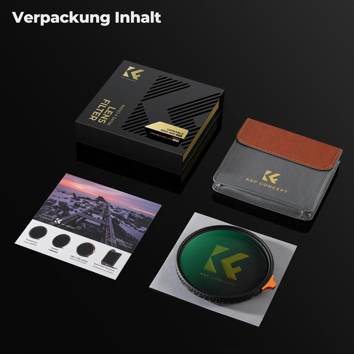 K&amp;F Concept Nano-X 62mm ND Filter Variabler Graufilter ND2-400 (1-9 Stop) Vario ND Filter mit Filter