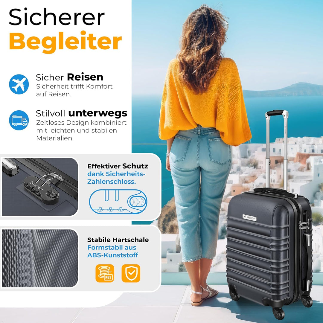 KESSER® 4tlg. Hartschalenkofferset Hard Shell Basic Hartschalenkoffer Trolley Koffer Reisekoffer Rei