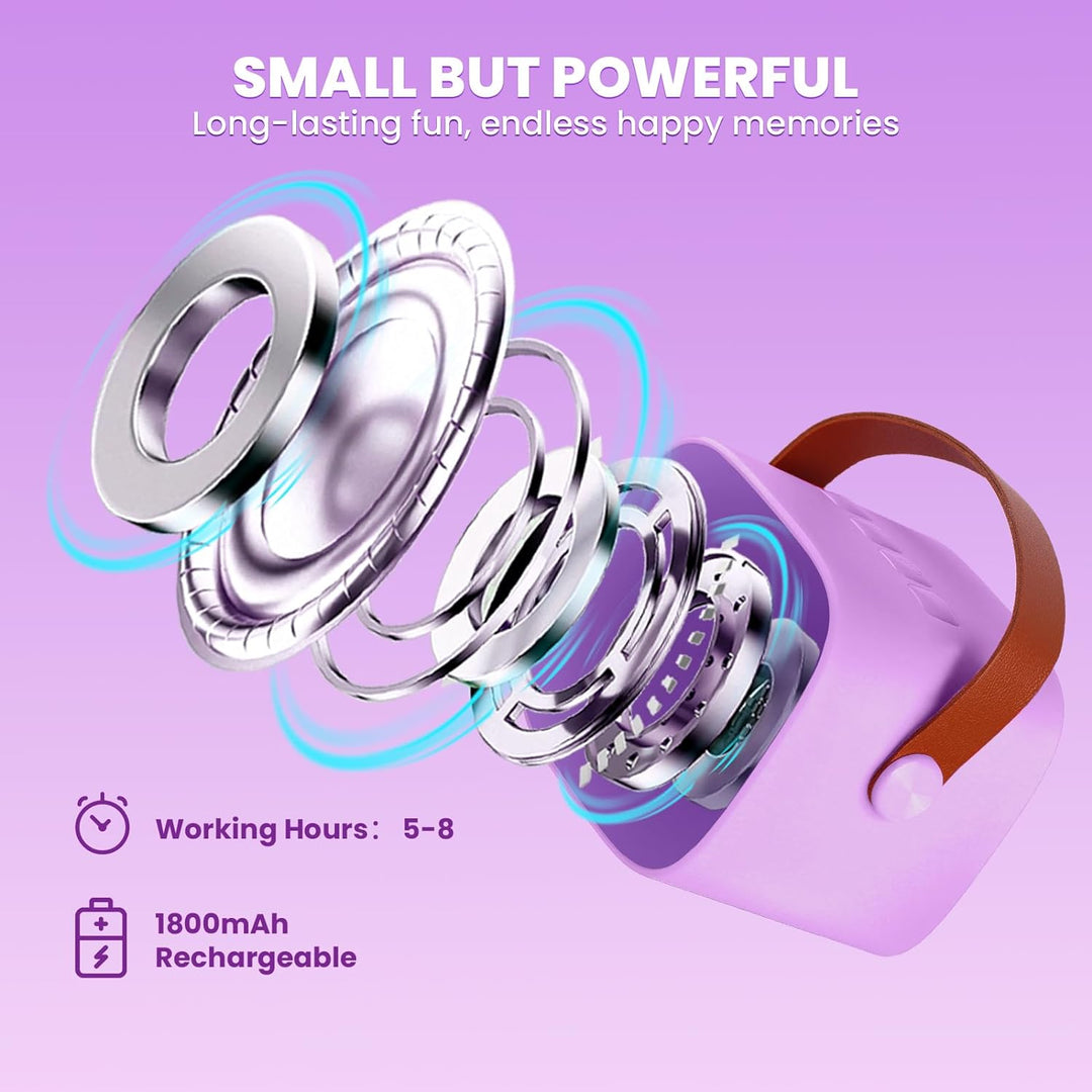 Wowstar Karaoke Maschine mit 2 Drahtlosen Mikrofonen, Tragbares Bluetooth Karaoke Maschine für Kinde