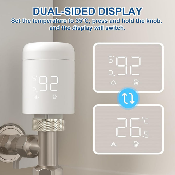 Flintronic Heizkörperthermostat, Zigbee Thermostat Heizung mit LED-Display, Programmierbar Heizungst