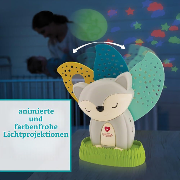 Infantino 2-in-1 Musikalischer Beruhiger &amp; Nachtlicht-Projektor, Animierte, bunte Projektionen, Beru