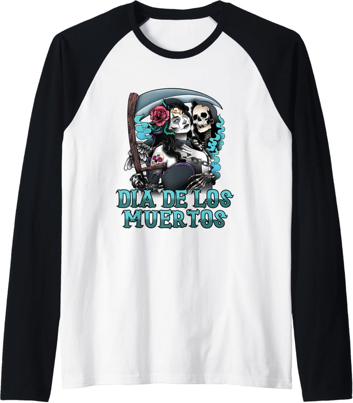 Dia de los Muerte Halloween Bekleidung Raglan
