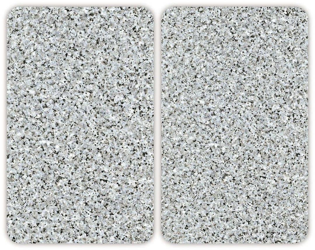 WENKO 2521120100 Herdabdeckplatte Universal Granit - 2er Set, für alle Herdarten, Gehärtetes Glas, M