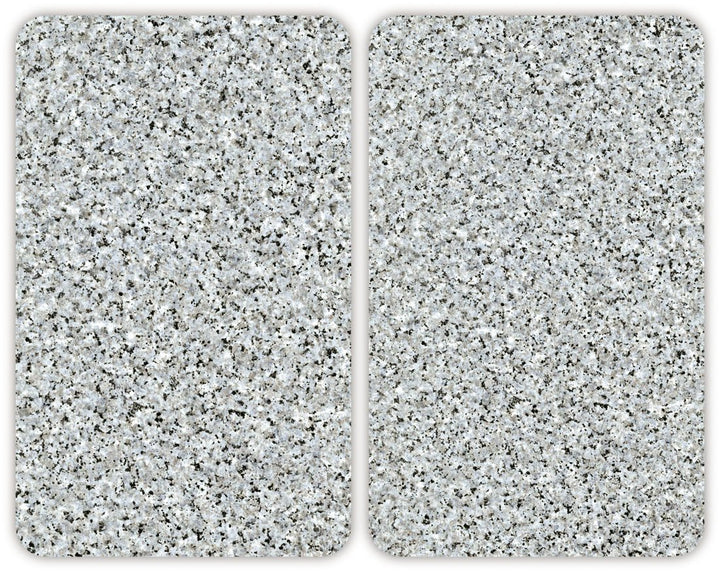 WENKO 2521120100 Herdabdeckplatte Universal Granit - 2er Set, für alle Herdarten, Gehärtetes Glas, M