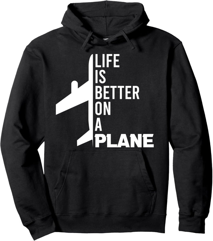 Das Leben ist besser, auf einer Ebene Pilot Pullover Hoodie