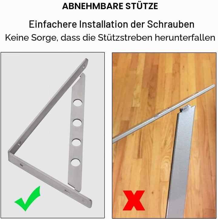 YUMORE Schwerlastkonsole 300 x 200mm Regalträger Schwerlast Edelstahl Regalwinkel 90 Grad Wandhalter