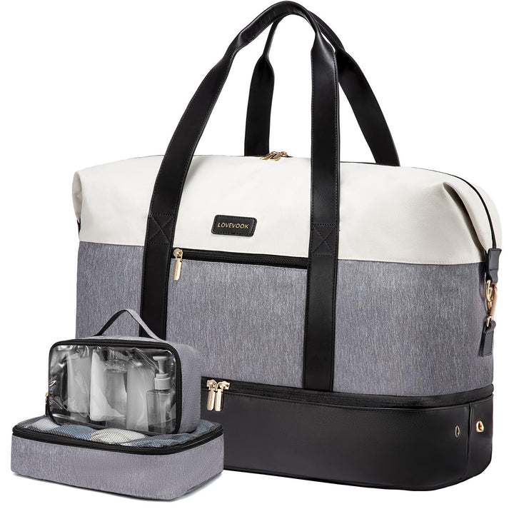 LOVEVOOK Reisetasche Sporttasche Damen, Leichte 45L Weekender Travel Bag, Kliniktasche Geburt mit Ku