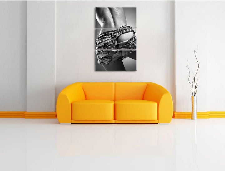 Pixxprint sexy Frauenhintern in Hotpants als Leinwandbild/Grösse: 3 Teilig (120x80) cm/Wandbild/Kuns