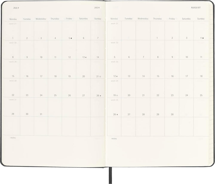 Moleskine Tagesplaner 2023-2024, 18-Monate-Kalender, Hardcover-Tagesplaner, Grossformat 13 x 21 cm,