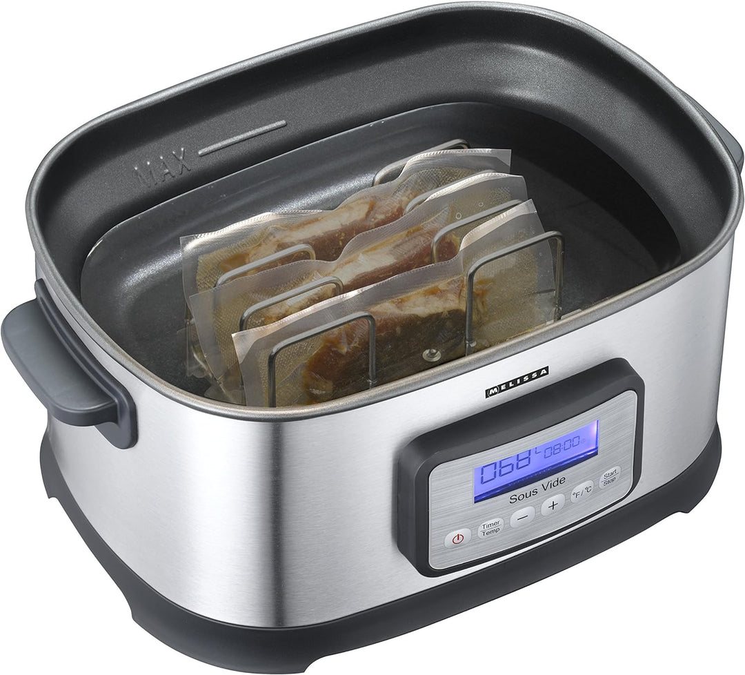 Melissa 16310170 Sous Vide Schongarer Topf, Würstchenwärmer und Vakuum für Küche Kochen bei niedrige