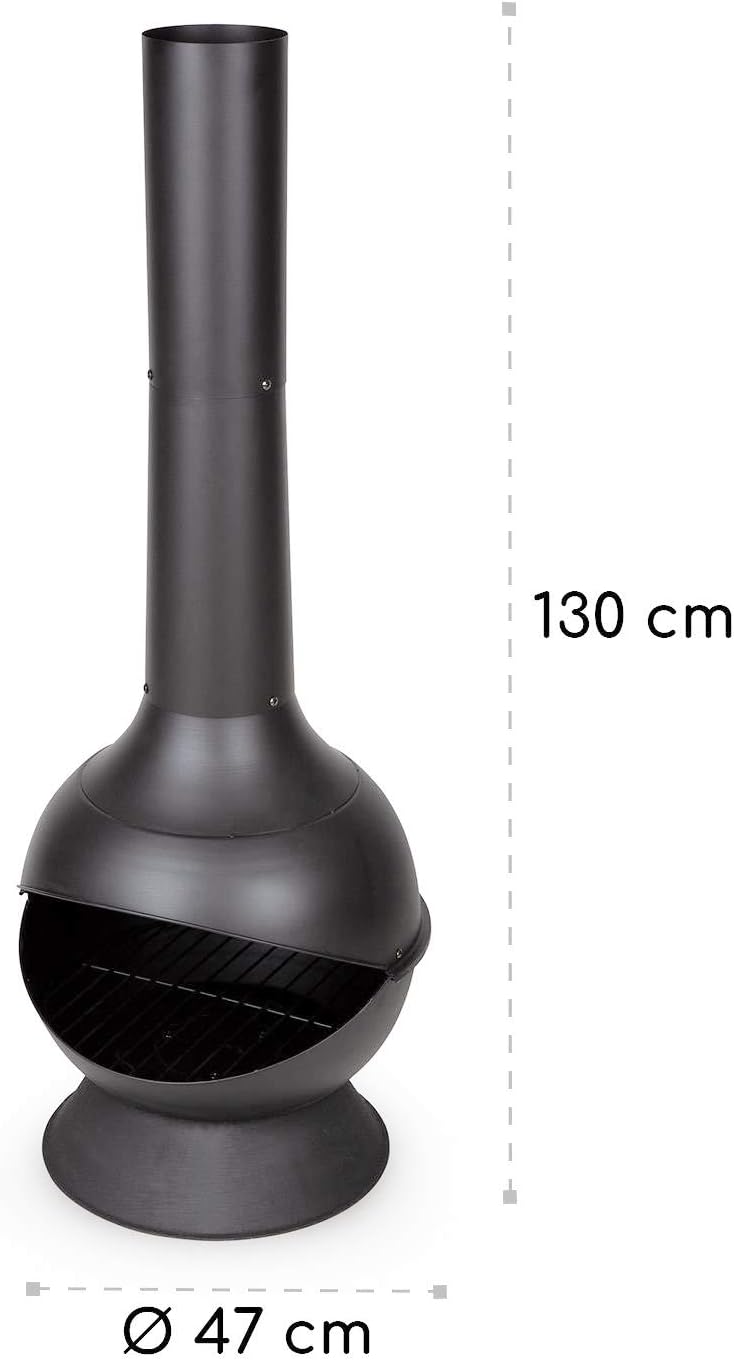 blumfeldt Knight on Fire - Gartenkamin, Terrassenofen, FireView, Stahl, rostfrei, Moderne Optik, sta