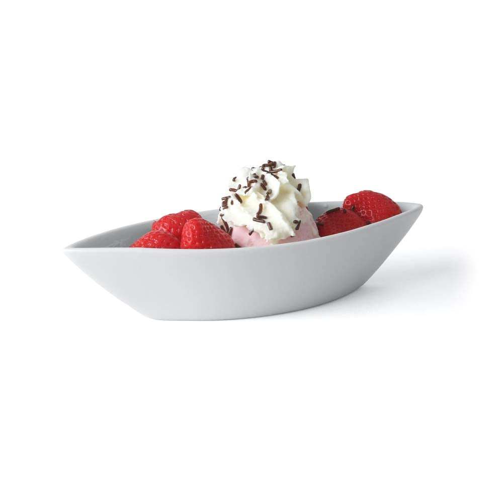 Holst Porzellan BAT 217 FA2 Eis-& Dessertschale 17 cm / 0,10 l Schiffchen, weiss, 17 x 7 x 3 cm, 6 E