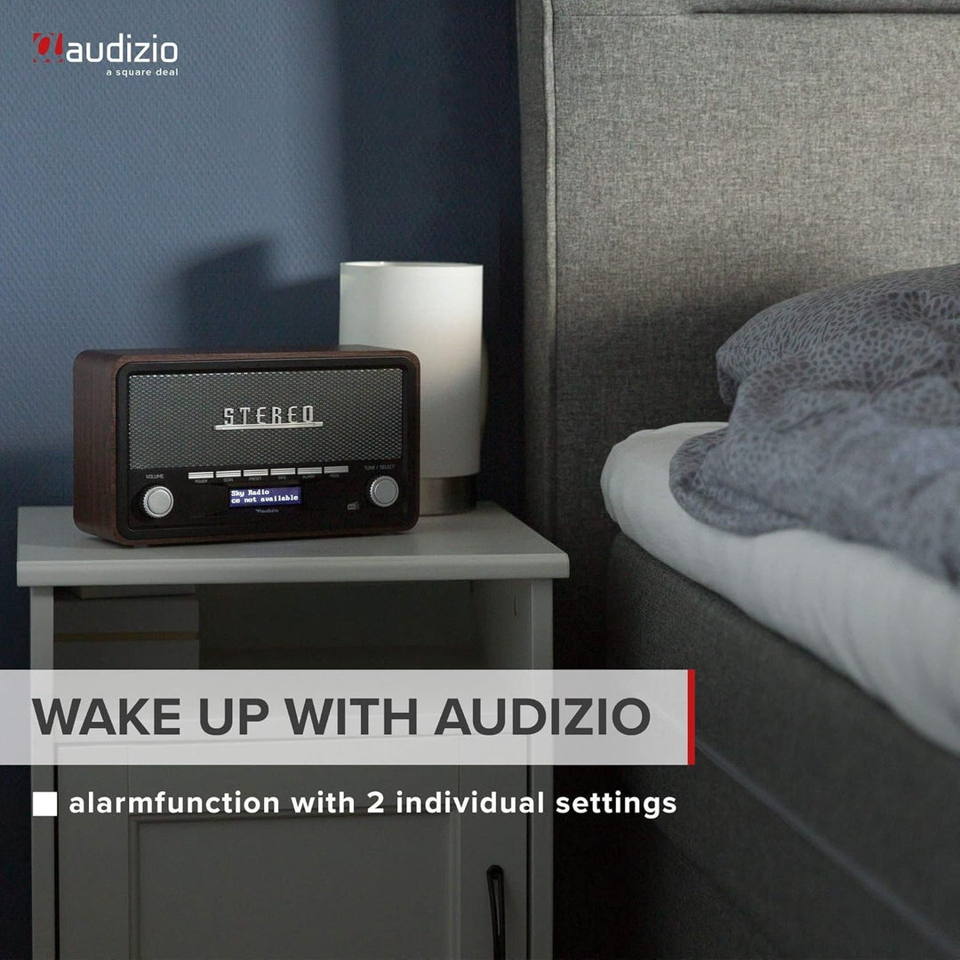 Audizio Foggia, Retro Radio, DAB Plus Radio, Bluetooth, Alarmfunktion, Radiowecker, Nostalgie Radio,