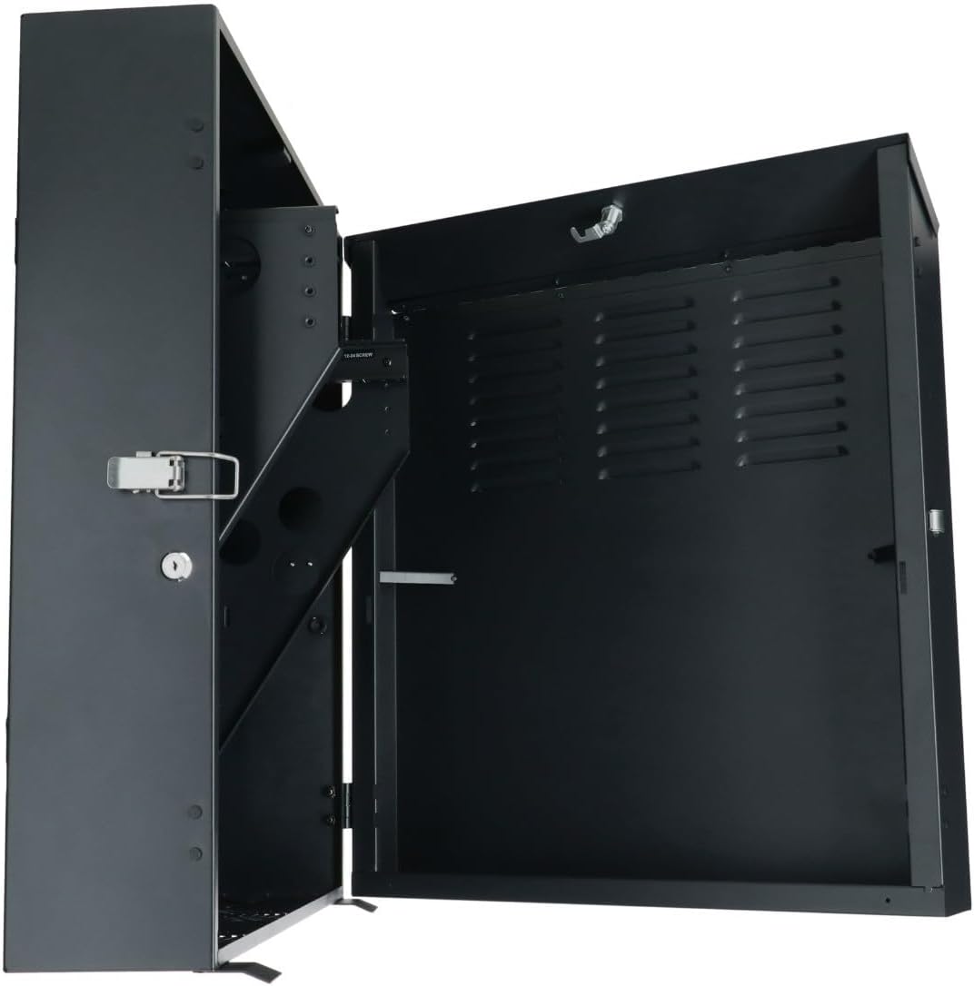 Wand Patch Schrank 5U 5 HE Glastür Schwarz, 5 HE Glastür Schwarz