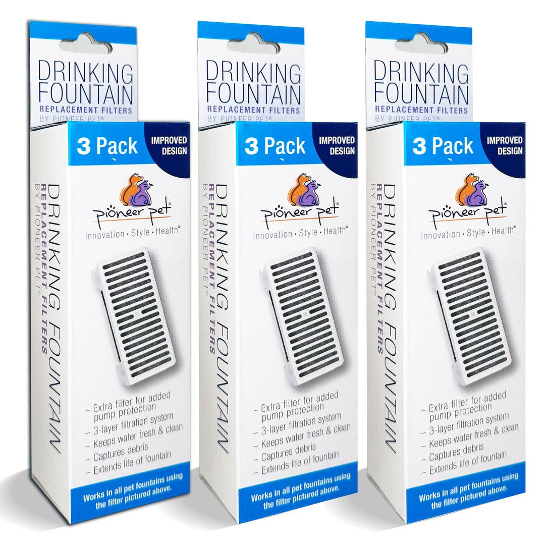 Pioneer Pet 3 Stück T-förmige Filter für Swan Food + Wasserstation und Serene Preminum Trinkbrunnen