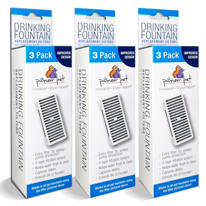 Pioneer Pet 3 Stück T-förmige Filter für Swan Food + Wasserstation und Serene Preminum Trinkbrunnen