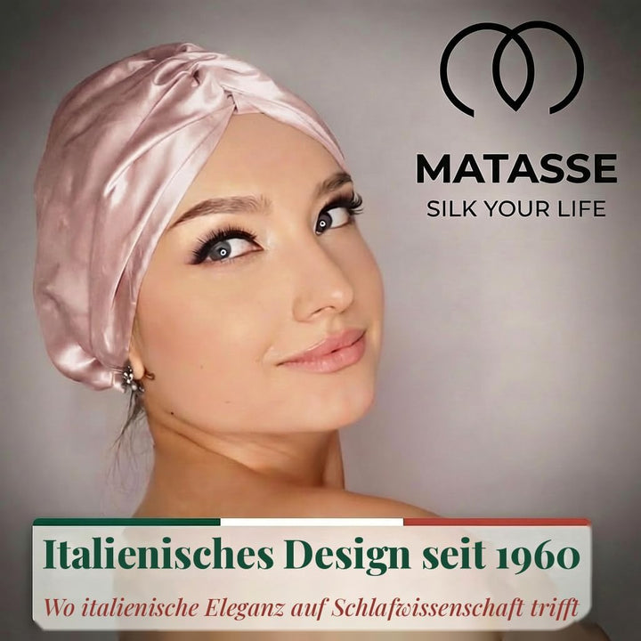 MATASSE Seidenhaube Zum Schlafen Aus 22 Momme Maulbeerseide, Verstellbares Bonnet Seide Für Damen, D