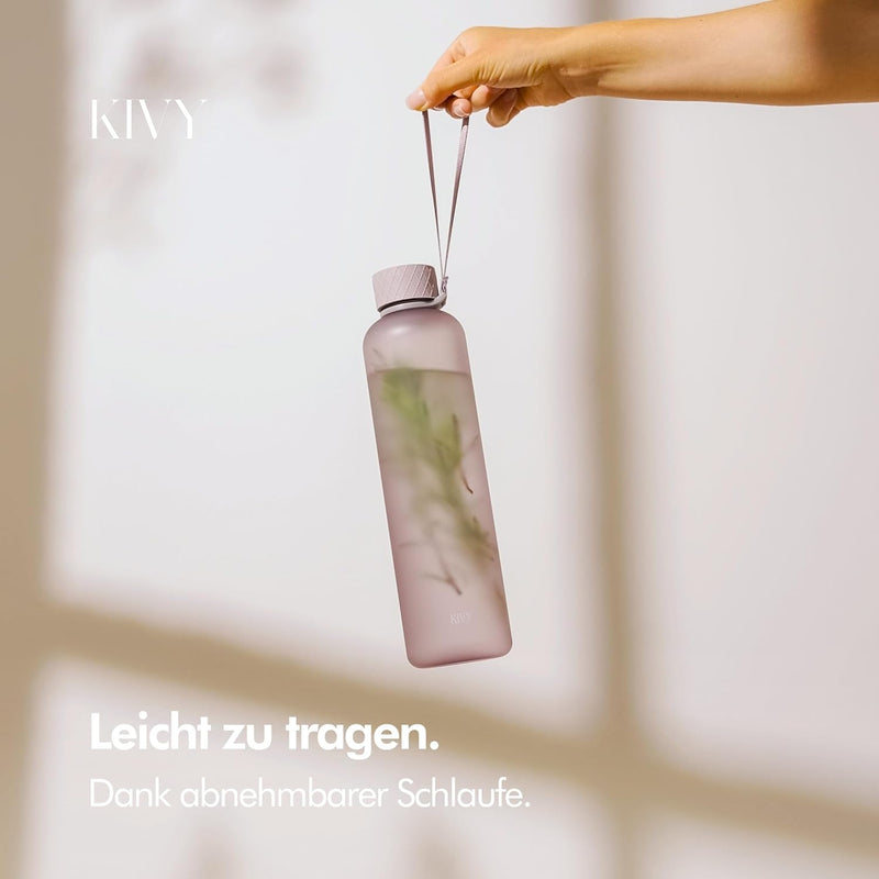 KIVY Trinkflasche Tritan 1l - Kohlensäure geeignet & Auslaufsicher - Für Sport, Schule & Büro- Trink