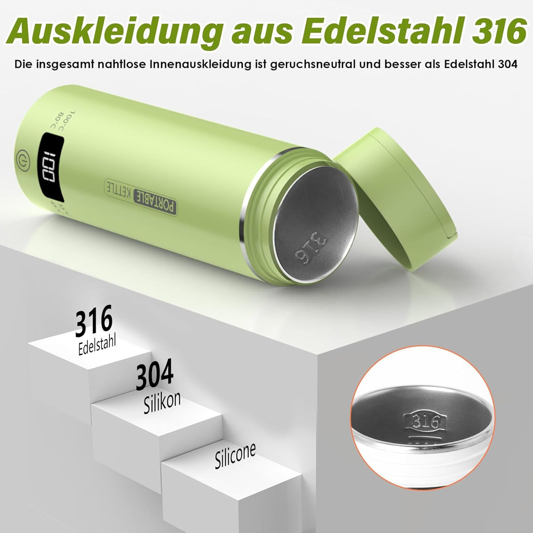 Elektrischer Reisewasserkocher Klein 500ML, Kleiner Wasserkocher Reise Schnelles Kochwasser Mini -Wa