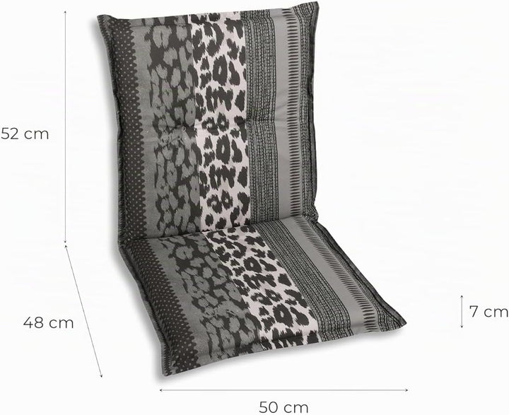 Bequeme und attraktive Polsterauflagen für Niederlehner-Gartenstühle (4er-Set, Leopard anthrazit, Ni