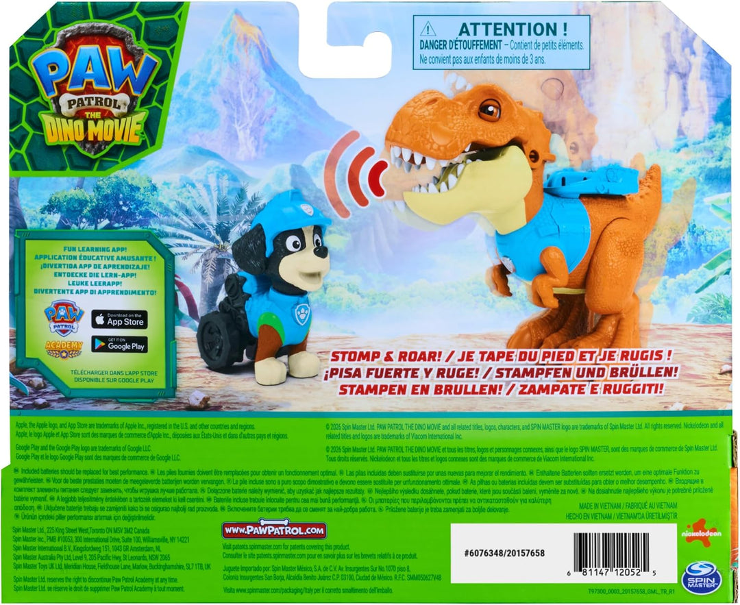 PAW PATROL: Der Dino Film, Roaring Pups, Rex-Figur & T-Rex-Dino Timmy, der durch Bewegung mit realis