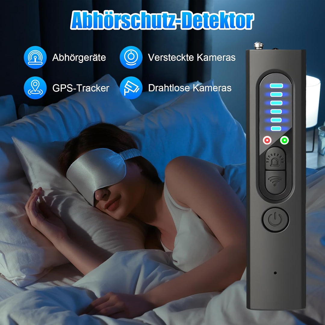 Mavista Wanzen Detektor 4 in 1 Kamera Detektor GPS Tracker Finder (Glänzend Schwarz), Glänzend Schwa