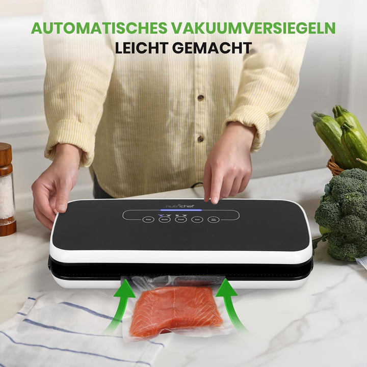 NutriChef Vakuumiergerät für Lebensmittel, Sous Vide – Vacuum Sealer – Folienschweissgerät Set inkl.