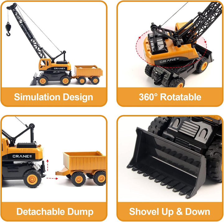 Jenilily Kran Spielzeug Kranwagen Bauspielzeug LKW Kinder Auto Kinderspielzeug ab 3 Jahre