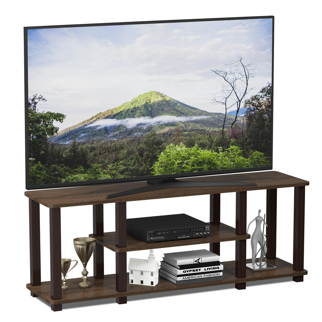 Furinno Entertainment/TV-Regal mit unterschiedlichen Ablageflächen, Walnuss/Braun, 29.72 x 111.25 x