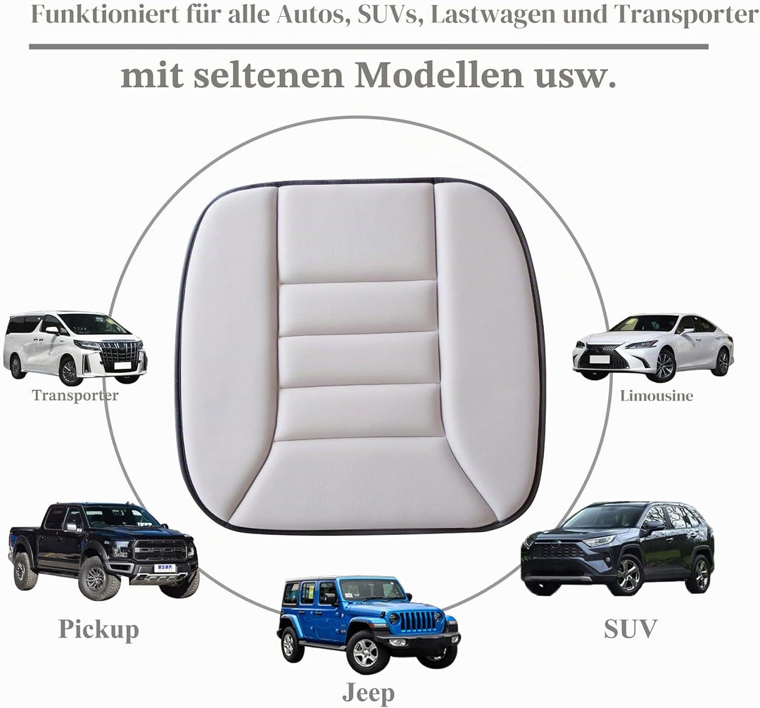 kingphenix Auto Sitzkissen mit 3,0 cm Komfort Memory Foam Sitzkissen für Auto und Bürostuhl - Hellgr