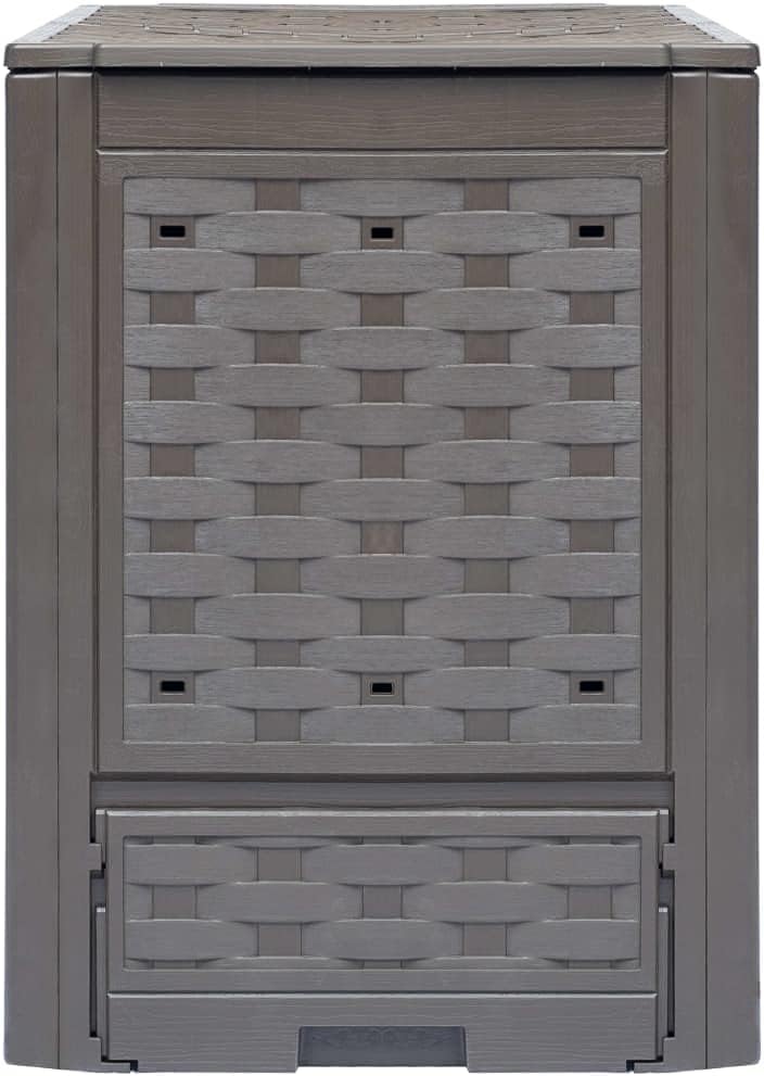 vidaXL Gartenkomposter 300L Kunststoff Rattan Thermokomposter Schnellkomposter 300 l, 300 l