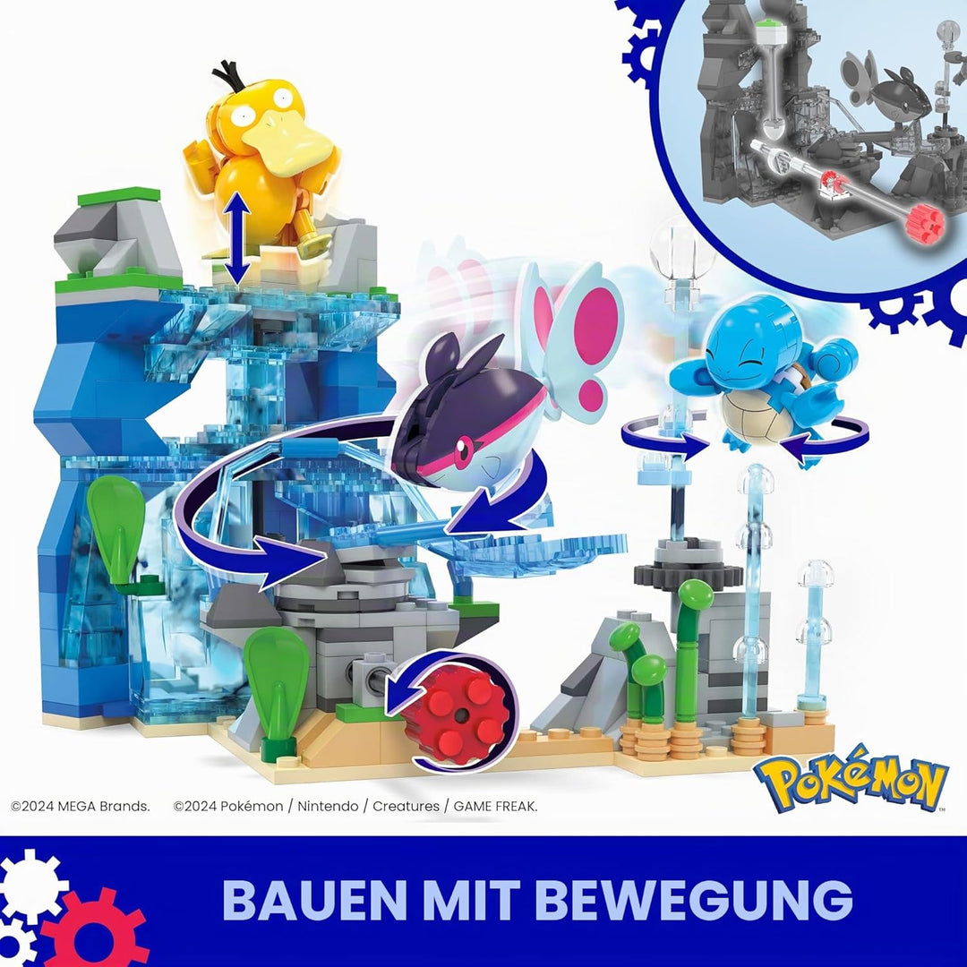Mattel MEGA Pokémon Actionfigur-Bauspielzeug, Wasserabenteuer mit 319 Teilen und beweglichem Schiggy