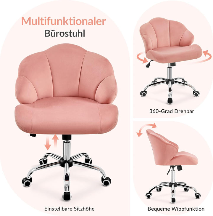 Yaheetech Bürostuhl Ergonomisch Schreibtischstuhl höhenverstellbar Drehstuhl, Bürosessel in Muschelf