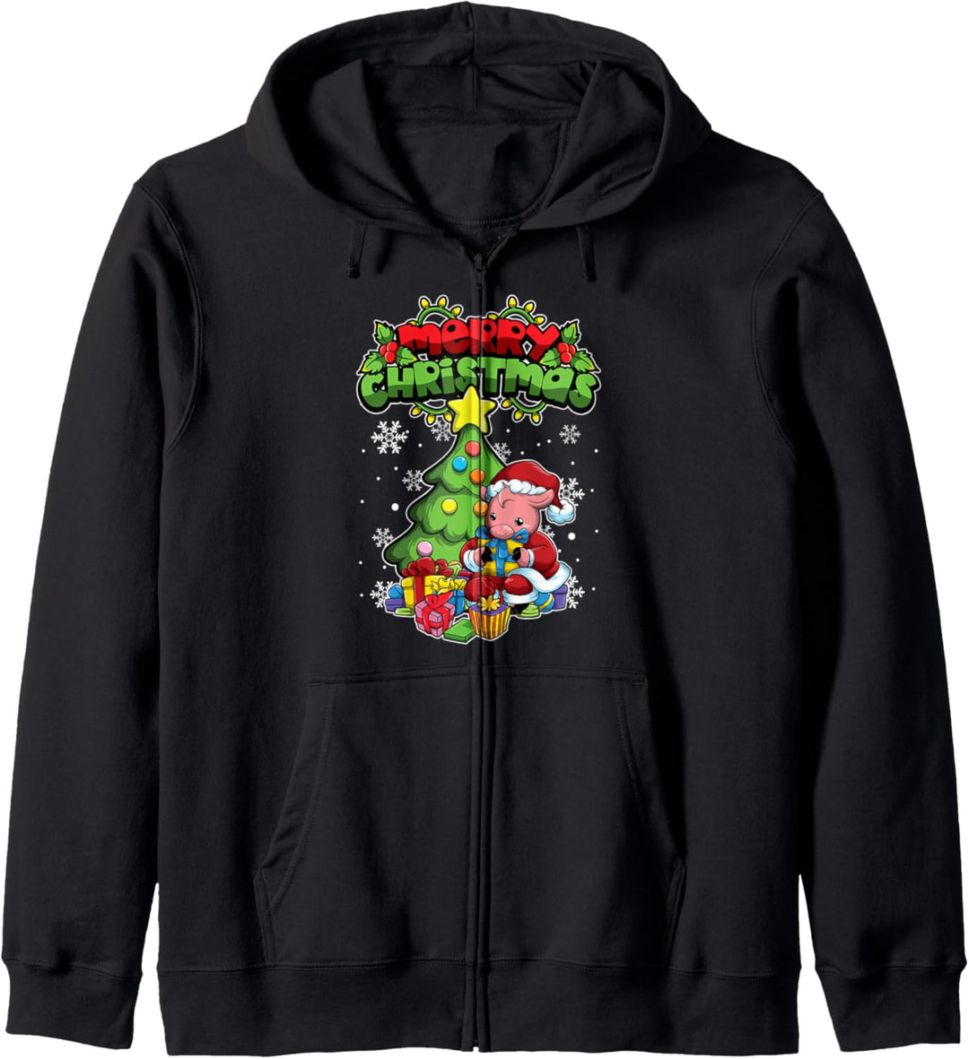 Merry Christmas Animals – Weihnachtsschweinchen Kapuzenjacke