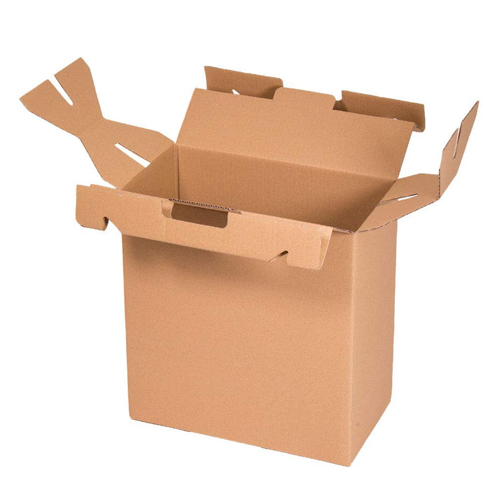 ONLY BOXES | Weinbox | Etui mit 6 Weinflaschen | Box für Weihnachten | Braun | 4 Stück