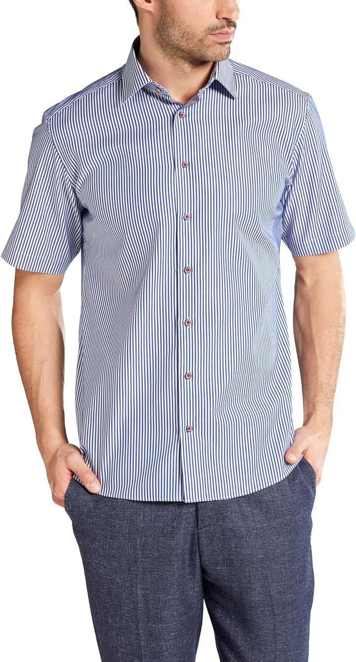 eterna Kurzarm Hemd Modern Fit Twill gestreift