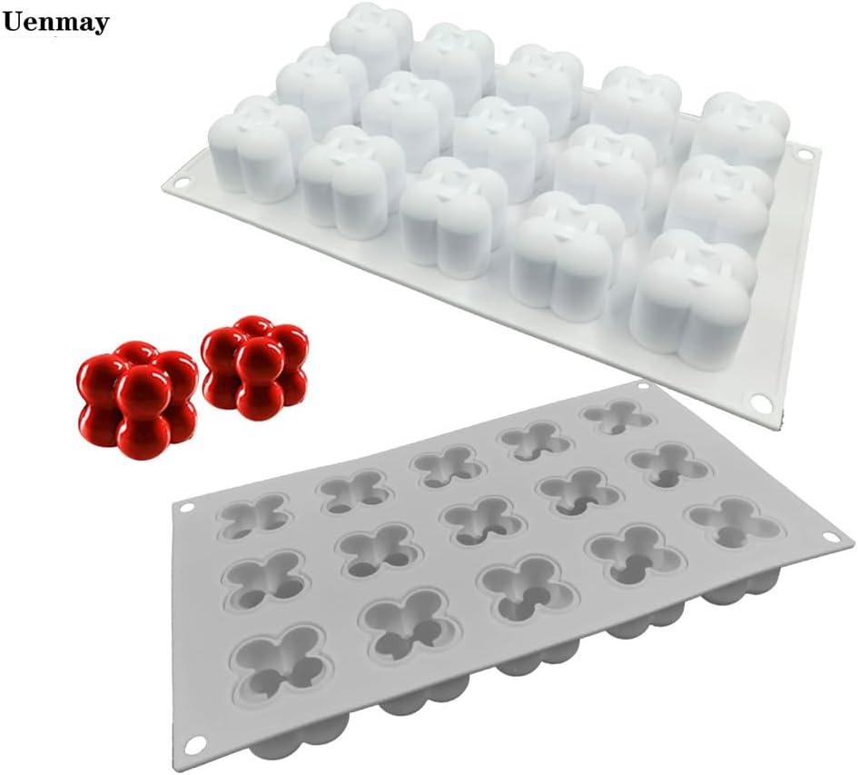 Uenmay Silikonform 3D 3D Kuchenform Handgemachtes Backgeschirr DIY Formen, 15 Löcher Kleine magische