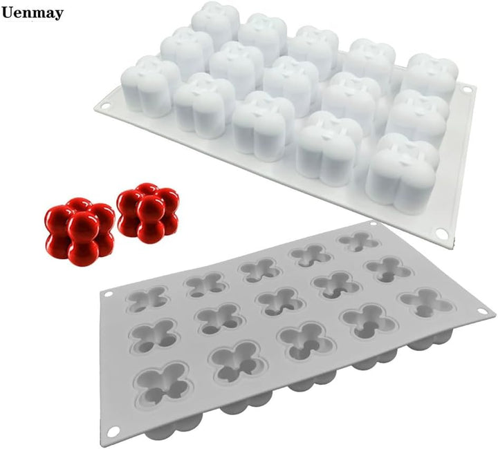 Uenmay Silikonform 3D 3D Kuchenform Handgemachtes Backgeschirr DIY Formen, 15 Löcher Kleine magische