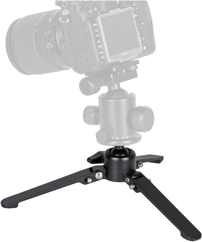 Jusino Aluminium-Monopod mit abnehmbarem Fuss/Tischstativ (6kg Belastbarkeit, Schnelldrehverschlüsse