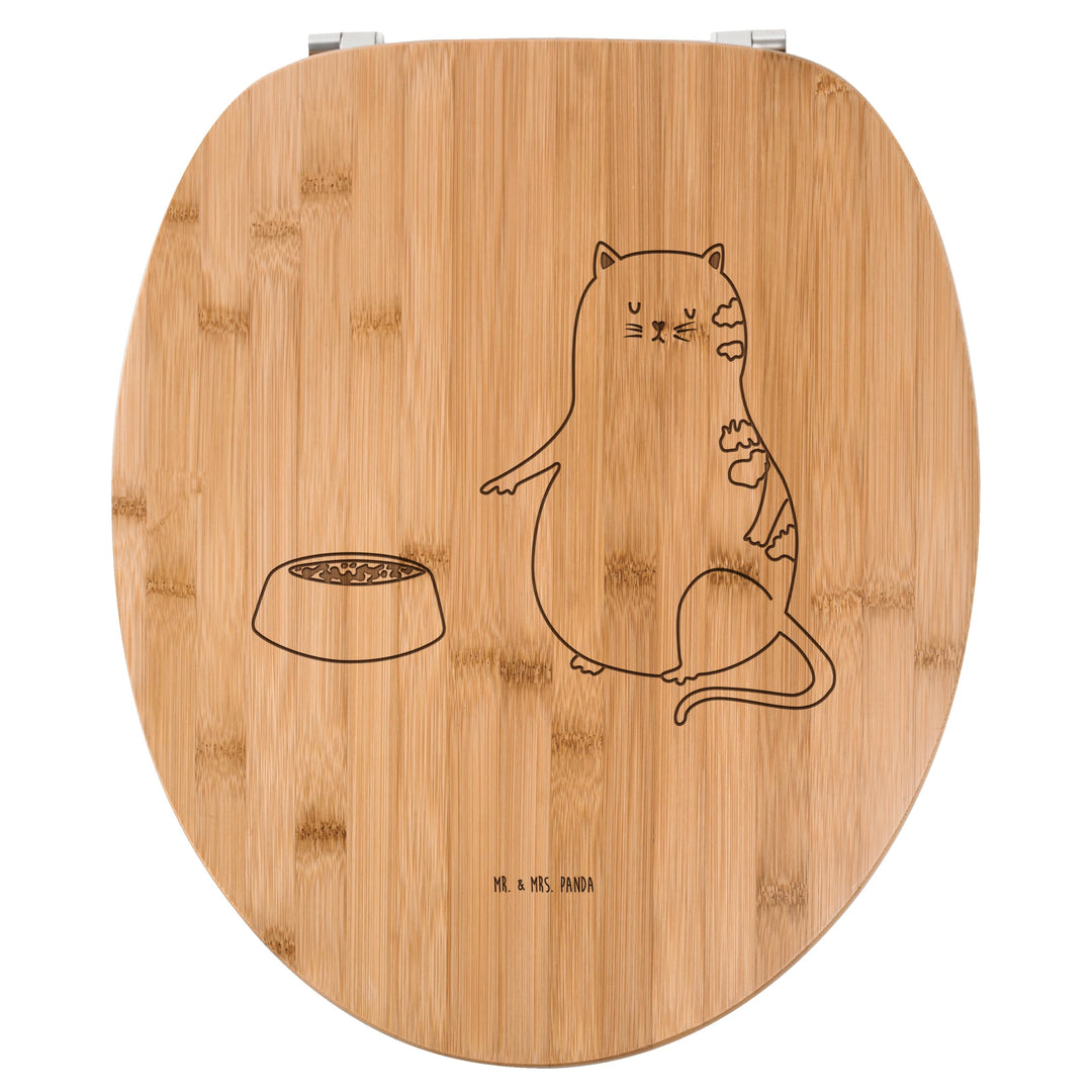 Mr. &amp; Mrs. Panda WC Sitz Katze fressen - Geschenk, Toilette, Katzenfreund, Klobrille, Katzenaccessoi