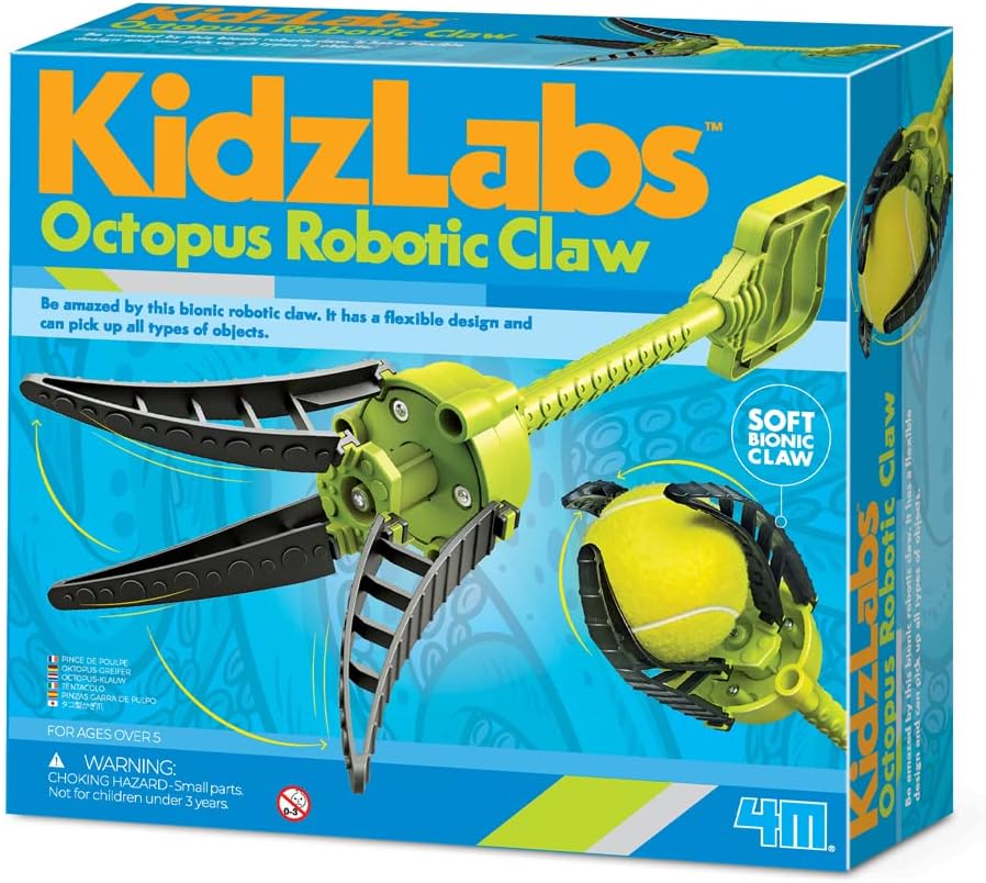 4M - KidzRobotix - Oktopus Roboter Klaue - Interaktives Lernen Experimentierkasten Lernspielzeug Rob