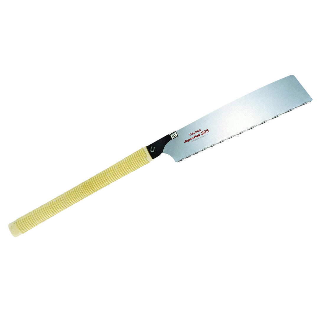 Tajima Japansäge Pull Classic (265 mm, Säge mit Rattangriff, Schnellwechselsystem, 16 Zähne pro Zoll